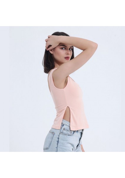 Yavruağzı Yırtmaç Detay Crop Top fırsatları