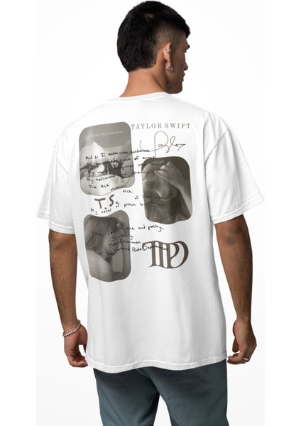 Unisex Taylor Swift Yeni Albüm Ttpd Fotograflı Sırt Baskılı T-Shirt, Taylor Swift Baskılı Tişört modelleri