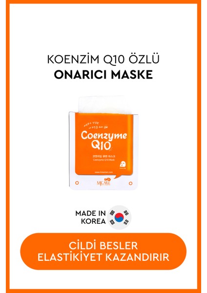 Koenzim Q10 Özlü Kağıt Yüz Maskesi – Tüm Cilt Tiplerine Uygun, Sıkılaştırıcı ve Nem Desteği Sağlayan 1 Adet fiyatları