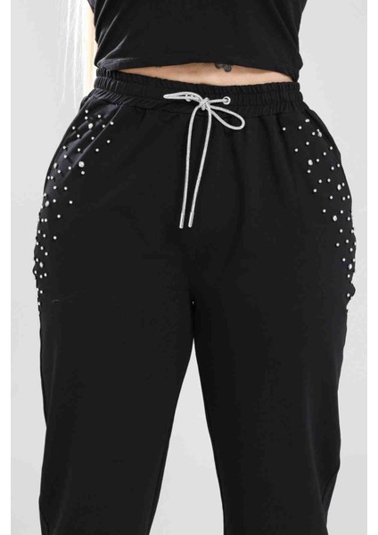 Yüksek Bel Taş Detaylı Eşofman fiyatları