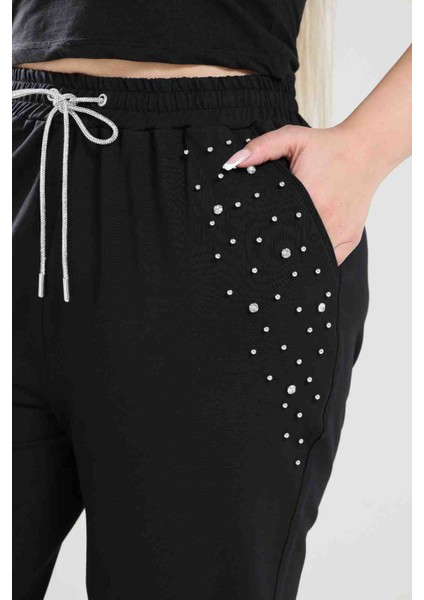 Yüksek Bel Taş Detaylı Eşofman indirimleri