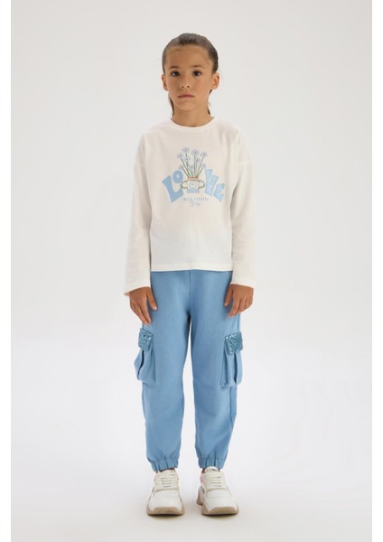 Bg Store Kız Çocuk Ekru Tshirt