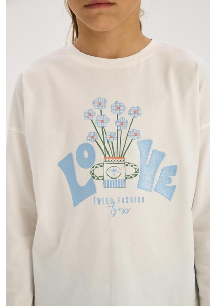 Bg Store Kız Çocuk Ekru Tshirt modelleri