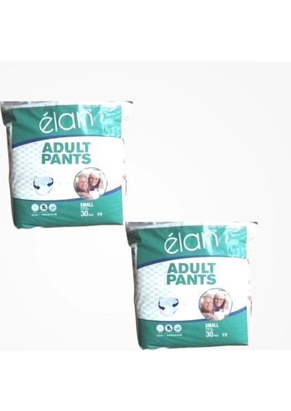 Yetişkin Hasta Bezi Külotlu (S) Small - 30'lu Paket x 2 (60 Adet)