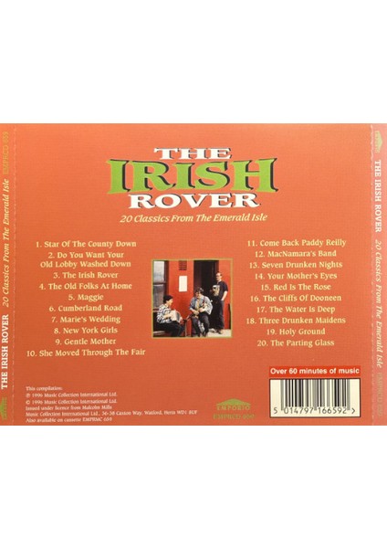 The Irish Rover- 20 Classics From The Emerald Isle – Cd- 1996 fiyatları