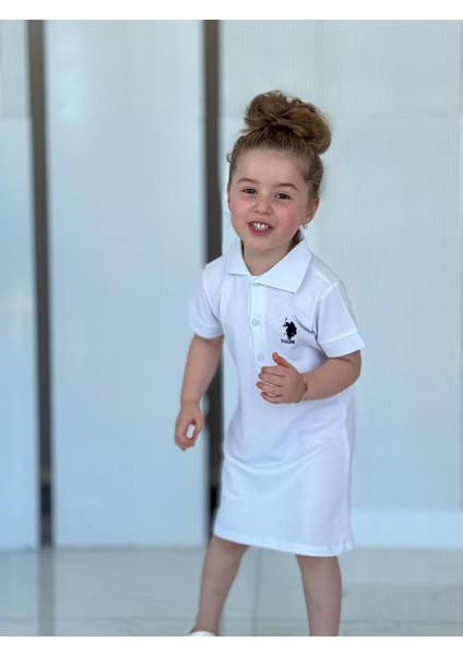 Kız Çocuk Yaka Detaylı Pamuklu Kumaş Spor Elbise Günlük fiyatları