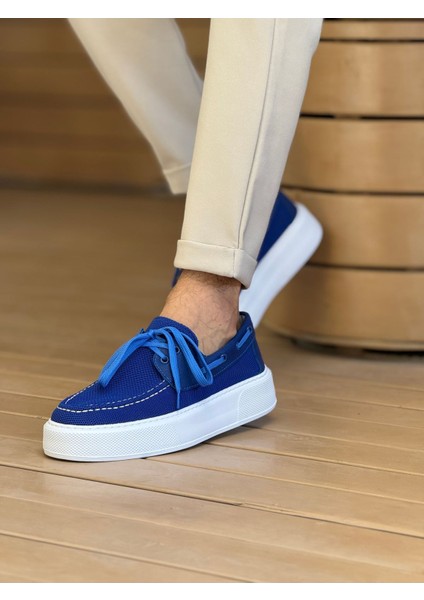 Bağcıklı Triko Erkek Casual Ayakkabı Mavi modelleri