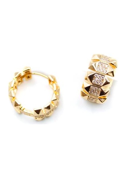 Taşlı Halka Küpe - Altın fiyatları