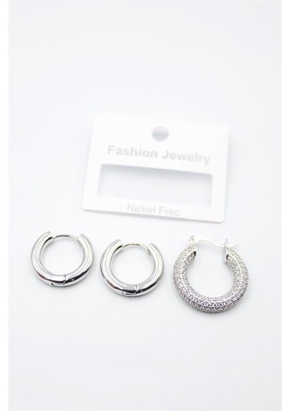 3'lü Halka Küpe - Gümüş fiyatları