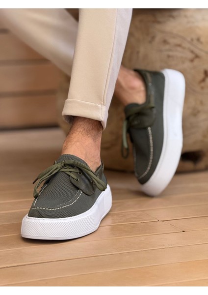 Bağcıklı Triko Erkek Casual Ayakkabı Haki fiyatları