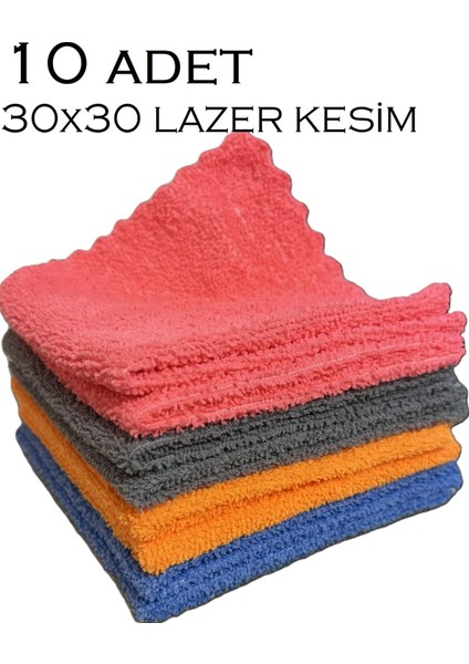 10 Adet 30X30 Lazer Kesim Mikrofiber Temizlik Bezi fiyatları