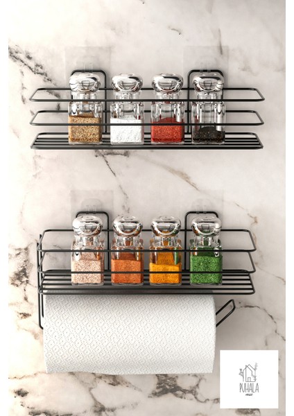 2 Katlı Yapışkanlı Baharat Rafı, Paslanmaz Metal Yapışkanlı Baharatlık fiyatları