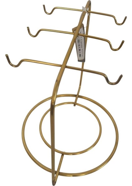 Gold Kare Fincan Standı 6 Askılı