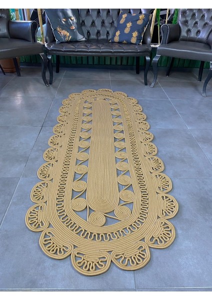 Eno Hasır Yuvarlak Dekoratif Jüt