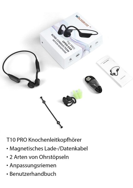 Walkerfit T10 Pro | Su Geçirmez Kemik Iletim Kulaklık | 32GB Mp3 + Bluetooth 5.4 | Spor & Yüzme Için Tasarlandı indirimleri