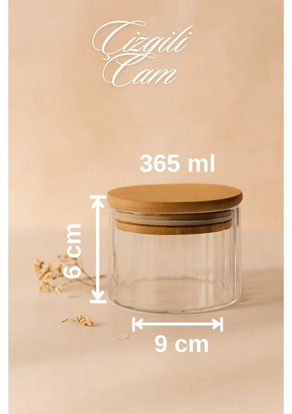 3’lü Çizgili Cam Baharatlık Seti – Hava Geçirmez Bambu Vakum Kapaklı Kavanoz Seti 365 ml fırsatları