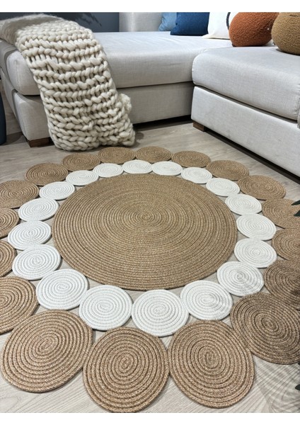 Hasır Jüt Çiçek Desenli Kilim Halı fiyatları