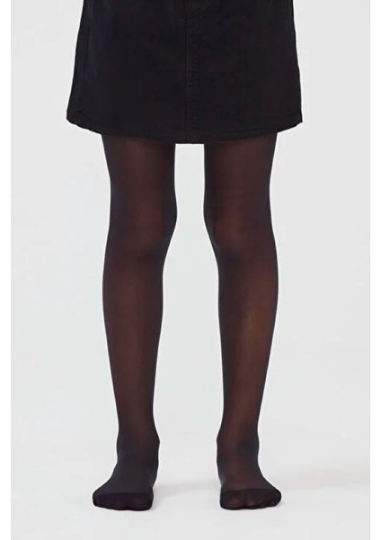 Kız Çocuk Micro 50 Den Külotlu Çorap 2'li Paket Siyah - Beyaz modelleri