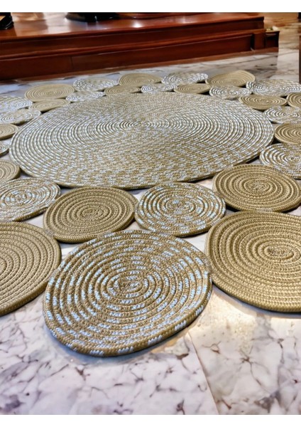 Hasır Jüt Çiçek Desenli Kilim Halı fiyatları