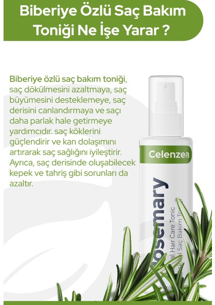 Biberiye Özlü Saç Bakım Toniği Saç Dökülme Karşıtı & Hızlı Saç Uzatma Etkili %100 Doğal Sprey 100ml modelleri