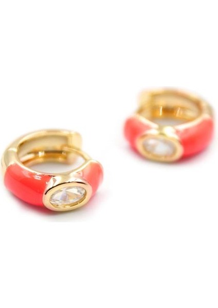 Mineli Halka Küpe - Kırmızı fiyatları