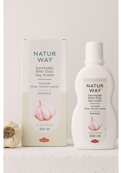 Natur Way Kokusuz Saç Kremi 300 ml – Sarımsak ve Bitki Özlü, Saç Onarıcı ve Güçlendirici, Günlük Kullanım İçin modelleri