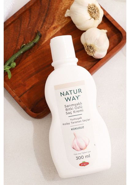 Natur Way Kokusuz Saç Kremi 300 ml – Sarımsak ve Bitki Özlü, Saç Onarıcı ve Güçlendirici, Günlük Kullanım İçin indirimleri