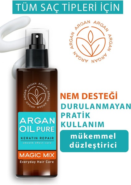 Magic Mix Argan, Keratin ve Biotinli Bitkisel Saç Bakım Seti 3×100 ml – Yağlı Saçlar İçin Dökülme Önleyici ve Güçlendirici Günlük Bakım