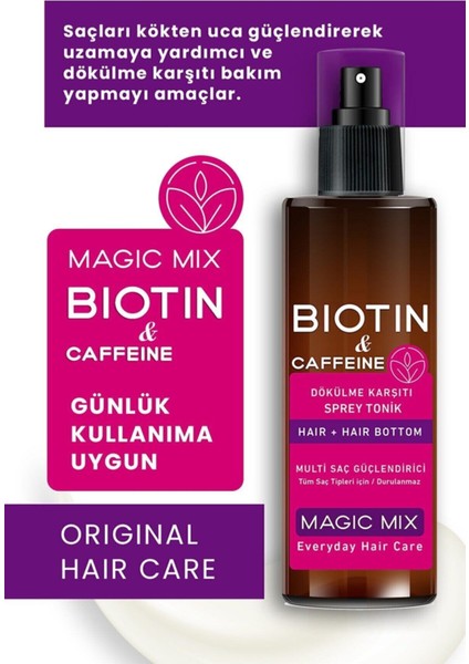 Magic Mix Argan, Keratin ve Biotinli Bitkisel Saç Bakım Seti 3×100 ml – Yağlı Saçlar İçin Dökülme Önleyici ve Güçlendirici Günlük Bakım