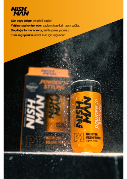 Nishman P1 Toz Saç Şekillendirici Wax 20 gr – Hafif Tutuşlu, Mat Görünümlü, Anında Hacim ve Doğal Dokulu