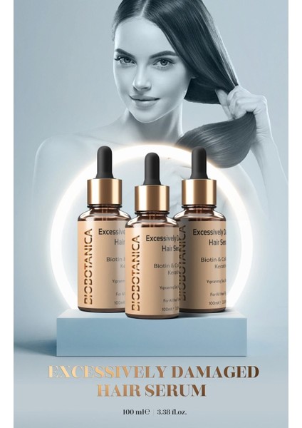 Canlandırıcı Saç Serumu – Biotin, Kolajen ve Keratin ile Yıpranmış Saç Onarımı, Günlük Kullanım, 100 ml fiyatları