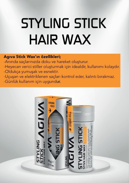 Styling Stick Saç Şekillendirici Wax 75 g – Güçlü Tutuş ve Elektriklenme Kontrolü, Her Saç Tipine Uygun fiyatları