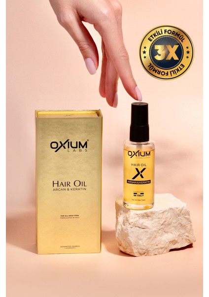 Yoğun Argan ve Keratinli Saç Bakım Yağı – Kırık Uç Onarıcı, Yenileyici Etki, Günlük Kullanıma Uygun 50 ml