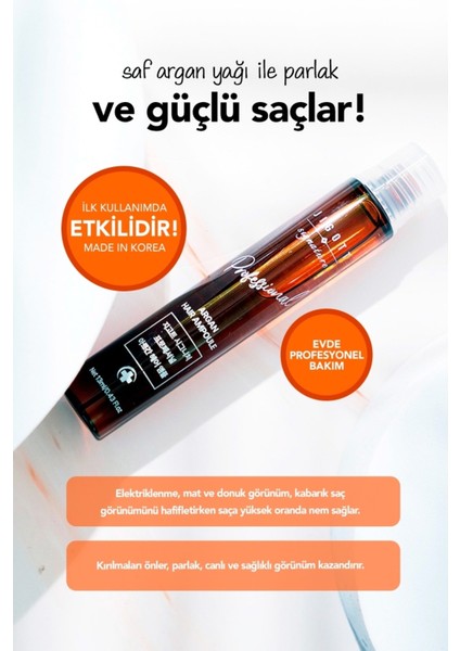 Professional Argan Konsantre Saç Bakım Serumu 13 ml – Yoğun Onarıcı ve Besleyici Ampul Formül indirimleri