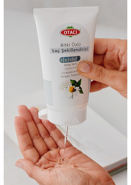 Bitki Özlü Isıya Dayanıklı Saç Şekillendirici Jel 3×150 ml – Koyu Saçlar İçin Civanperçemi, Isırgan, Papatya