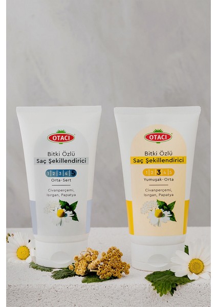 Bitki Özlü Isıya Dayanıklı Saç Şekillendirici Jel 3×150 ml – Koyu Saçlar İçin Civanperçemi, Isırgan, Papatya