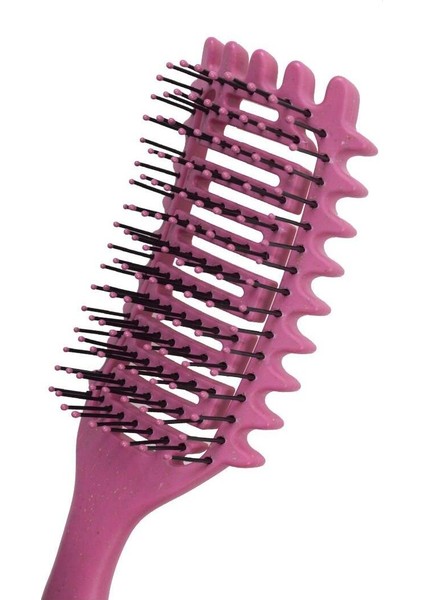 Magical Curl Pembe Saç Fırçası – Doğal Bukle Belirginleştirici Plastik Fırça, Evde Kolay Şekillendirme, 1 Adet fırsatları