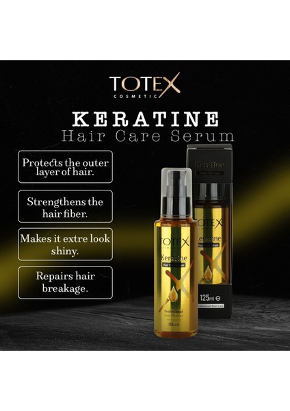 Keratinli Saç Bakım Serumu 125 ml – Parlaklık ve Canlılık Veren, Kırıkları Onaran, Günlük Kullanıma Uygun
