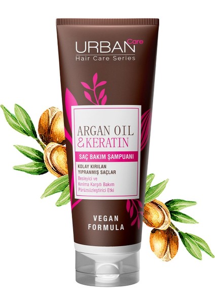 Argan Yağı ve Keratinli Vegan Saç Bakım Seti – Kolay Kırılan ve Yıpranmış Saçlar için Onarıcı Etki