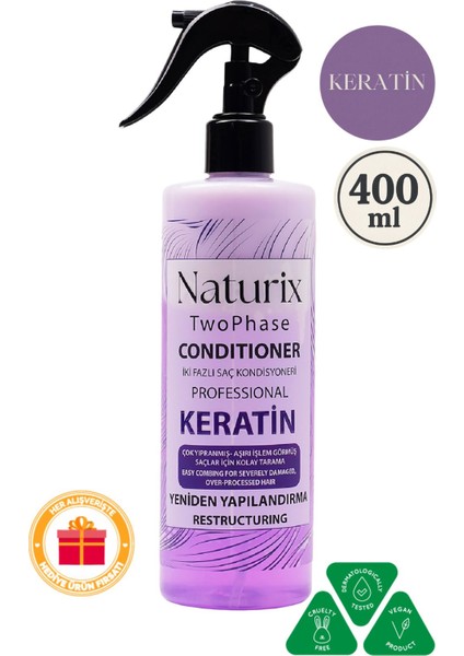 Bitkisel Keratinli İki Fazlı Durulanmayan Saç Açıcı Sprey 400 ml – Yıpranmış Saç Onarımı, Günlük Kullanıma Uygun, Hayvanlar Üzerinde Test Edilmemiş fiyatları