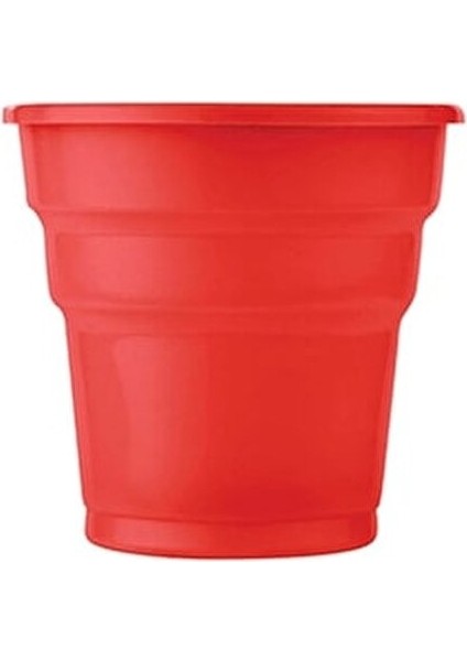 Kırmızı Bardak Plastik 25 Kişilik Plastik Badak Kullan At Tabak