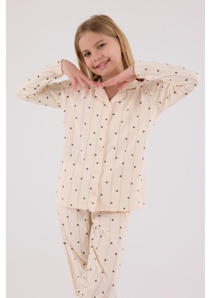 Kız Çocuk Gömlek Pijama Krem fırsatları