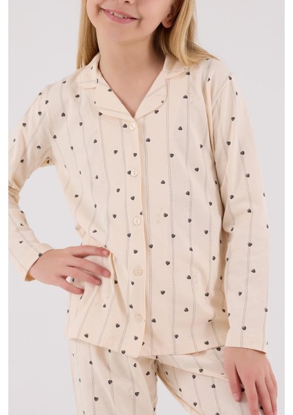 Kız Çocuk Gömlek Pijama Krem indirimleri
