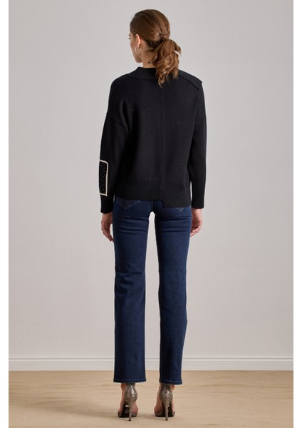 Şal Yaka Siyah Triko Kazak fiyatları