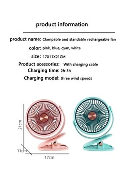 Mandallı Şarjlı Fan 3 Kademeli Taşınabilir Vantilatör Serinletici Mini Klima 360 Derece Dönen Fan modelleri
