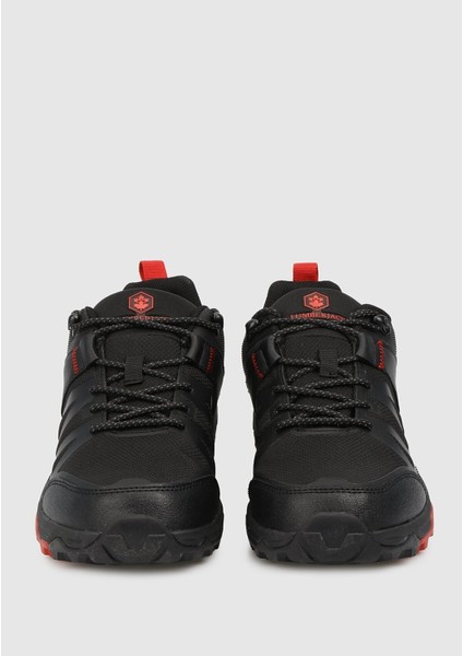 Erkek Outdoor Bot – Su Geçirmez Suni Deri, Bağcıklı Kauçuk Tabanlı, Siyah Kışlık Ayakkabı indirimleri