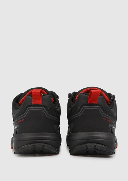 Erkek Outdoor Bot – Su Geçirmez Suni Deri, Bağcıklı Kauçuk Tabanlı, Siyah Kışlık Ayakkabı