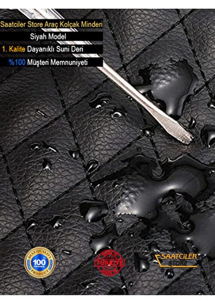 Fiat Egea Deri Oto Kolçak Kılıfı Örtüsü Capitone Süngerli Siyah Nakışlı fiyatları