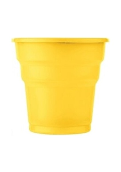 Sarı Bardak Plastik 25 Kişilik Plastik Badak Kullan At Tabak