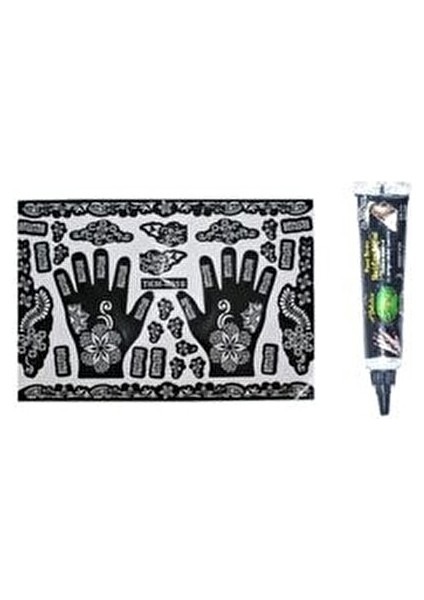 Hint Kınası Seti - Hint Kınası & Kına Deseni - 01